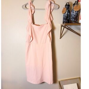 BCBG Paris Ruffle Mini Dress Womens‎ L Rose Quartz Pink